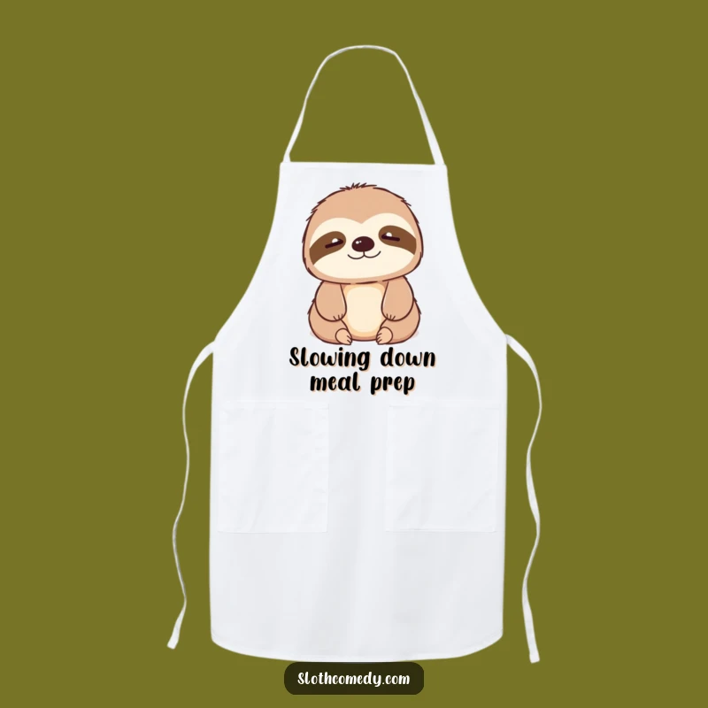 Funny Kawaii Sloth Apron - Chef's Kiss of Humor for Kitchen Relaxation