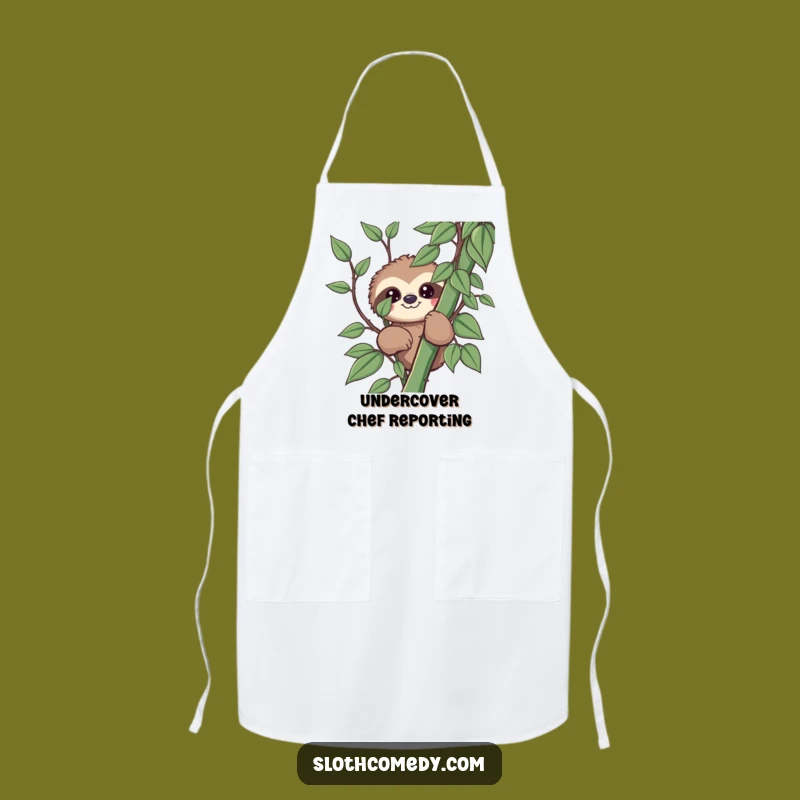 Funny Kawaii Sloth Apron - Playful Kitchen Helper for Delightful Cooking