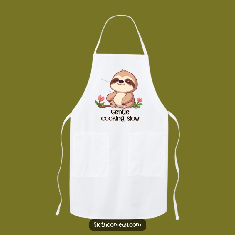 Funny Peaceful Sloth Apron: Cook with Calmness, a Kitchen Funny Gift