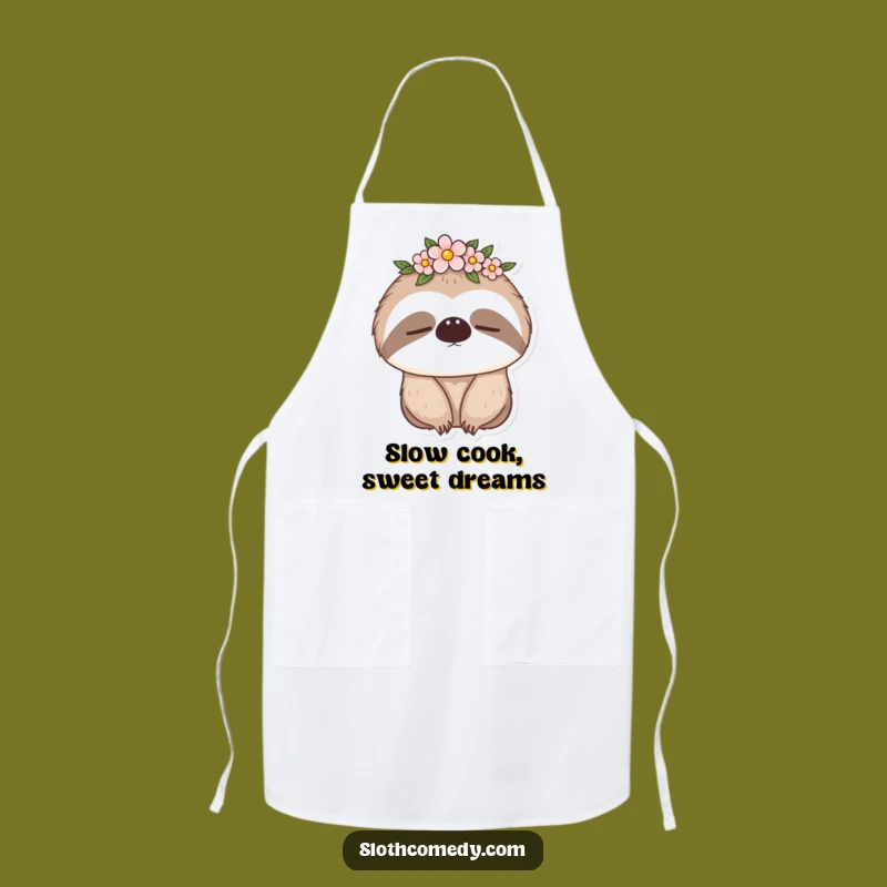 Funny Sleepy Sloth Apron: Cook with Calm, a Peaceful Funny Gift for the Kitchen