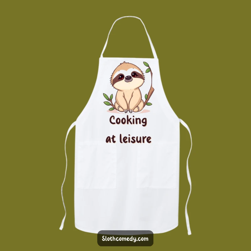 Funny Sloth Apron: Cook with Curiosity, Kitchen Humor, The Ultimate Funny Gift