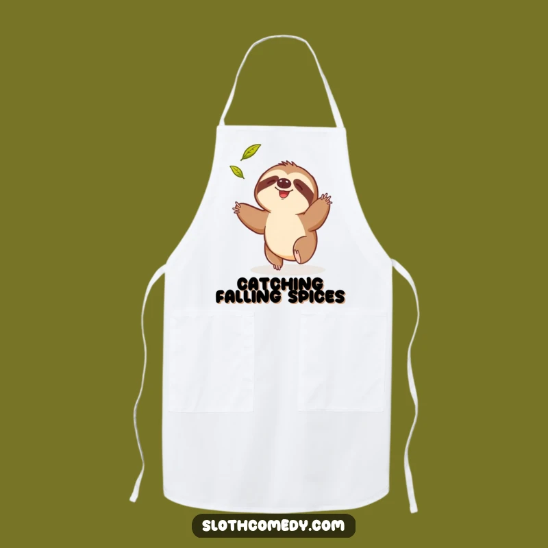 Funny Sloth Leaf Apron: Cook with Effort, Laugh Loudly, Perfect Funny Gift