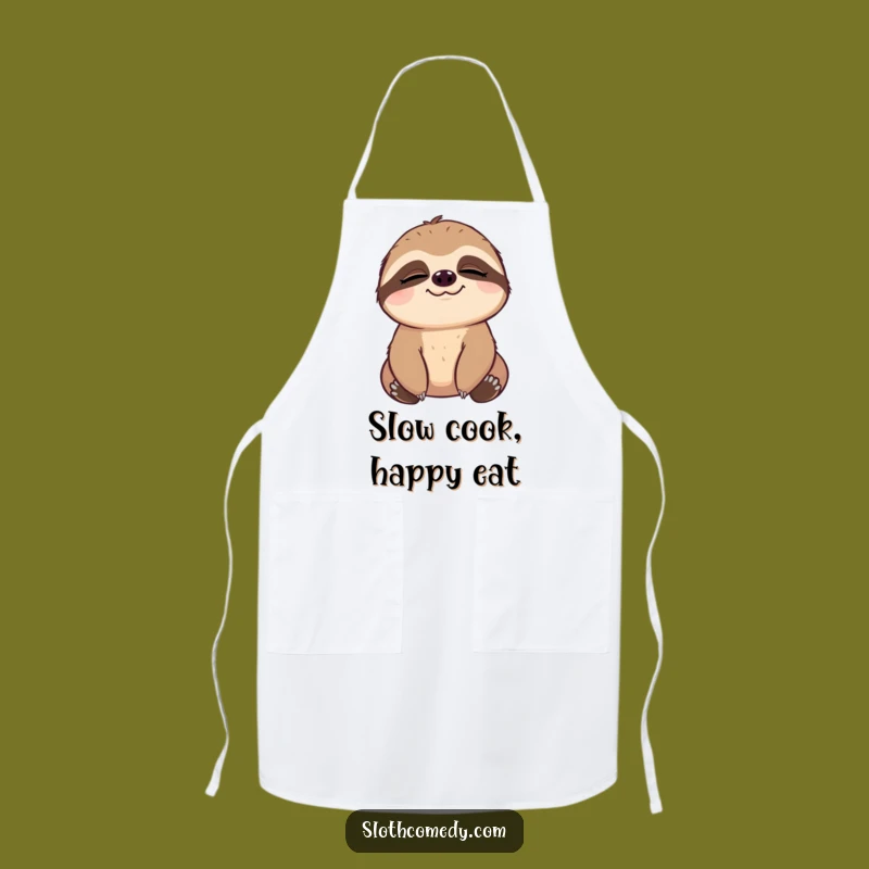 Funny Slow Blink Sloth Apron: Cook with Calm - Perfect Funny Gift