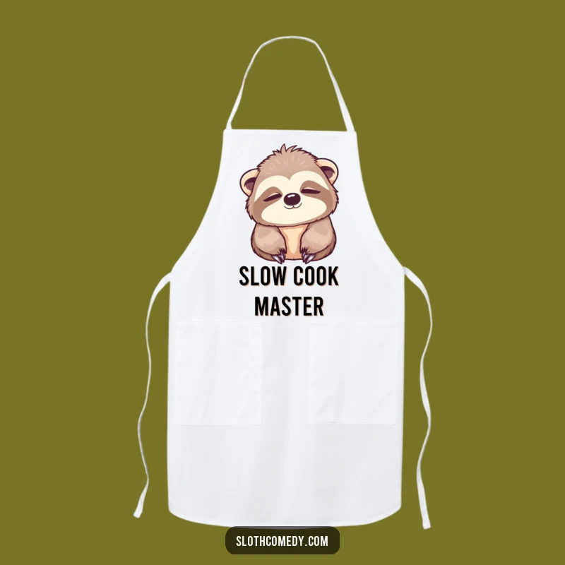 Funny Kawaii Sloth Apron: Relaxing Kitchen Wear, Peaceful Blink Funny Gift