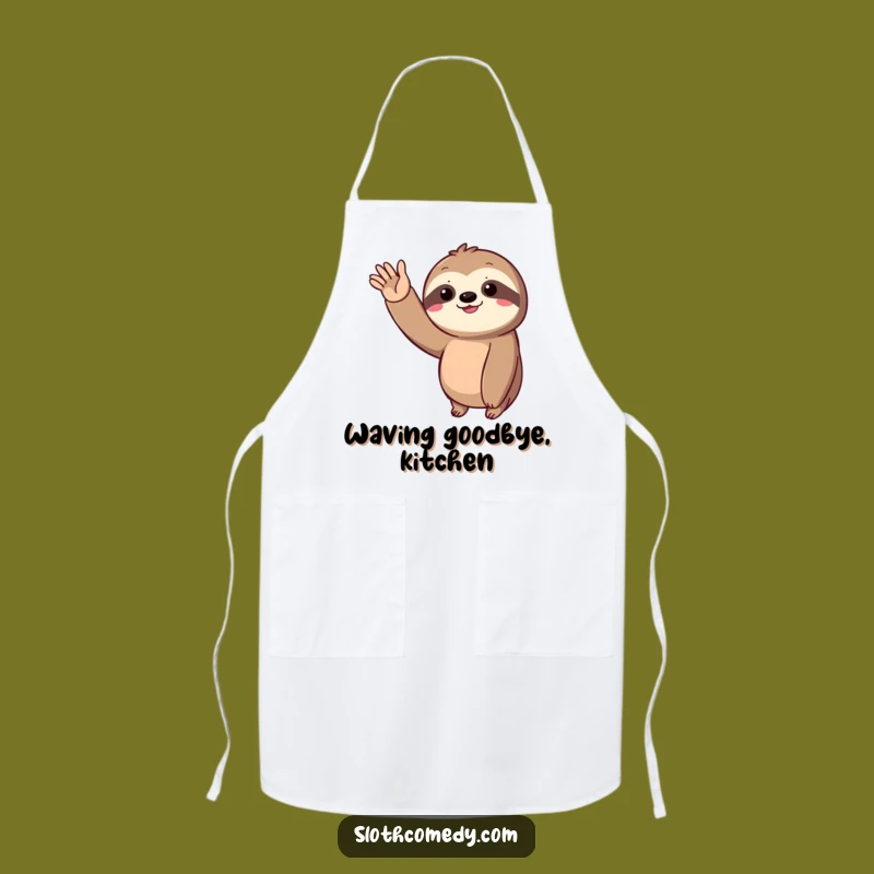 Funny Sloth Wave Apron: Cook with Joy in This Hilarious Slow-Motion Greeting Kitchenwear