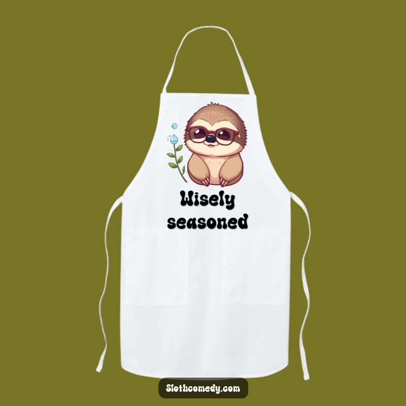 Funny Sloth Apron: Intellectual Chef Wearing Spectacles, the Ultimate Funny Cooking Gift