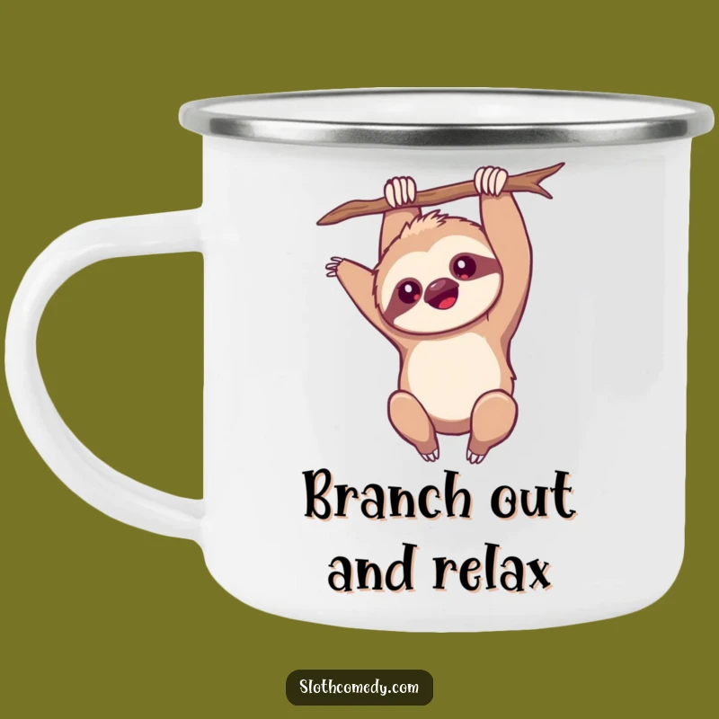 Funny Kawaii Sloth Upside Down Camping Mug: Adventure Ready, Unique Funny Gift!