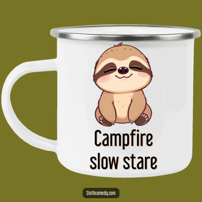 Funny Slow Blink Sloth Camping Mug: Sip Contentedly Outdoors - Perfect Funny Gift