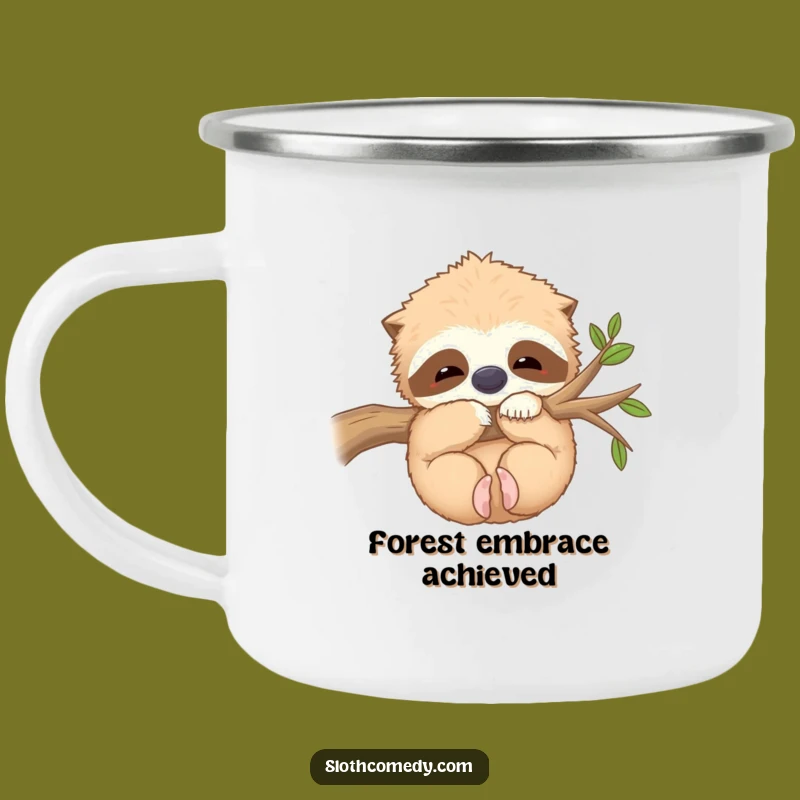 Funny Kawaii Sloth Hug Camping Mug: Cozy Adventures, Unique Funny Gift!