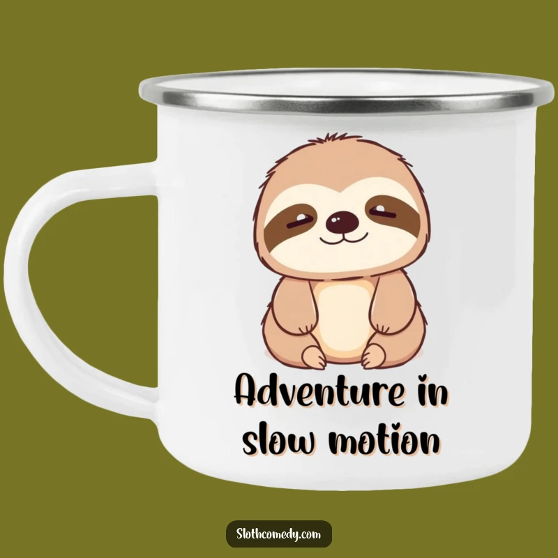 Funny Kawaii Sloth Camping Mug - Sip Your Adventure with Humorous Contentment