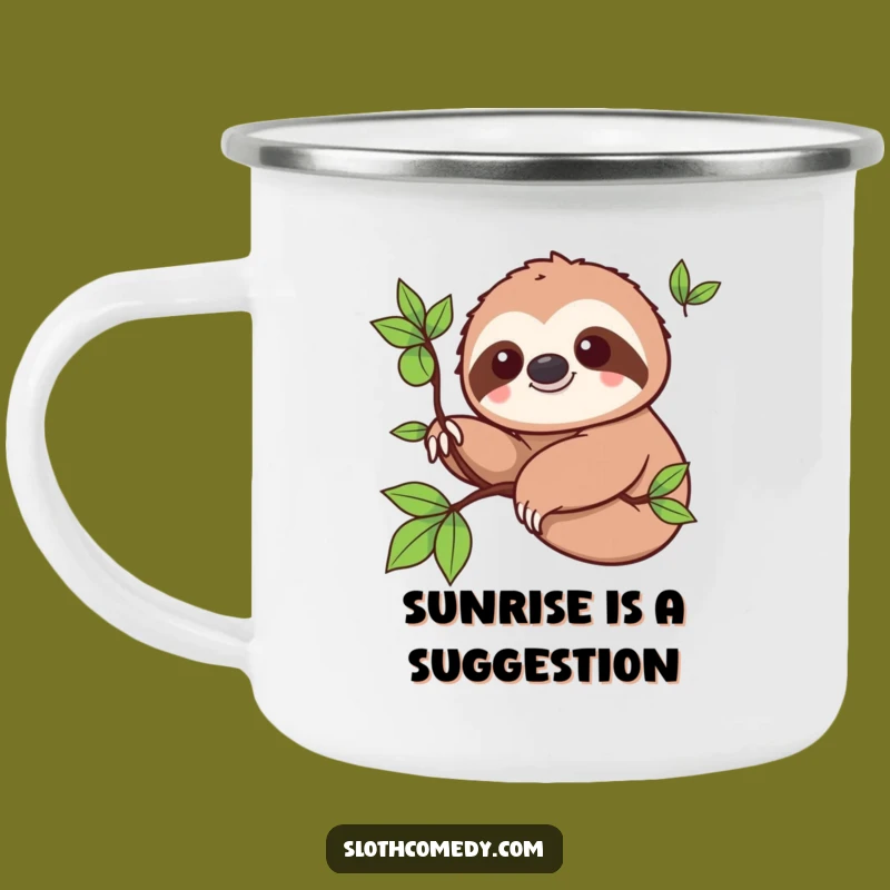 Funny Kawaii Sloth Camping Mug - Slow Adventure Humor Drinkware