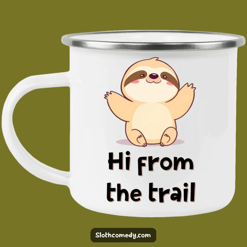 Funny Kawaii Sloth Camping Mug - Slow Wave Outdoor Humor