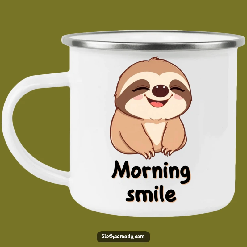 Funny Sloth Grin Camping Mug - Durable Slow Blink to Wide Smile Sloth Cup
