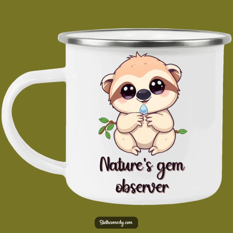 Magical Sloth Camping Mug - Durable Sparkling Eyes Sloth Cup for Enchanted Adventures