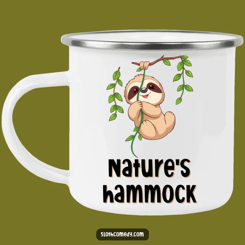 Funny Sloth Vine Camping Mug - Durable Tangled Sloth Cup for Relaxed Adventures