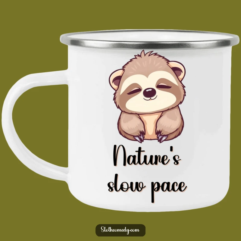 Funny Kawaii Sloth Camping Mug: Durable Peaceful Blink Mug, Unique Funny Gift
