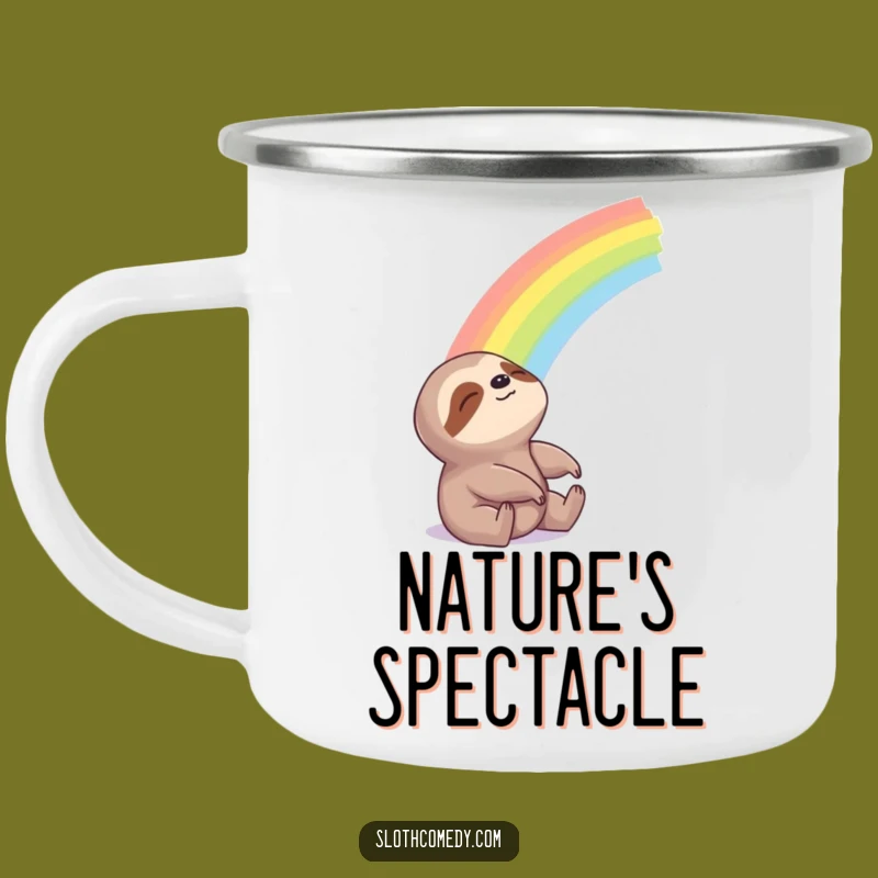 Funny Sloth Rainbow Camping Mug: Enjoy Your Brew with This Hilarious Hopeful Cup
