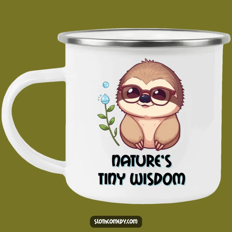 Funny Sloth Camping Mug: Spectacled Dewdrop Contemplator, Outdoor Funny Gift