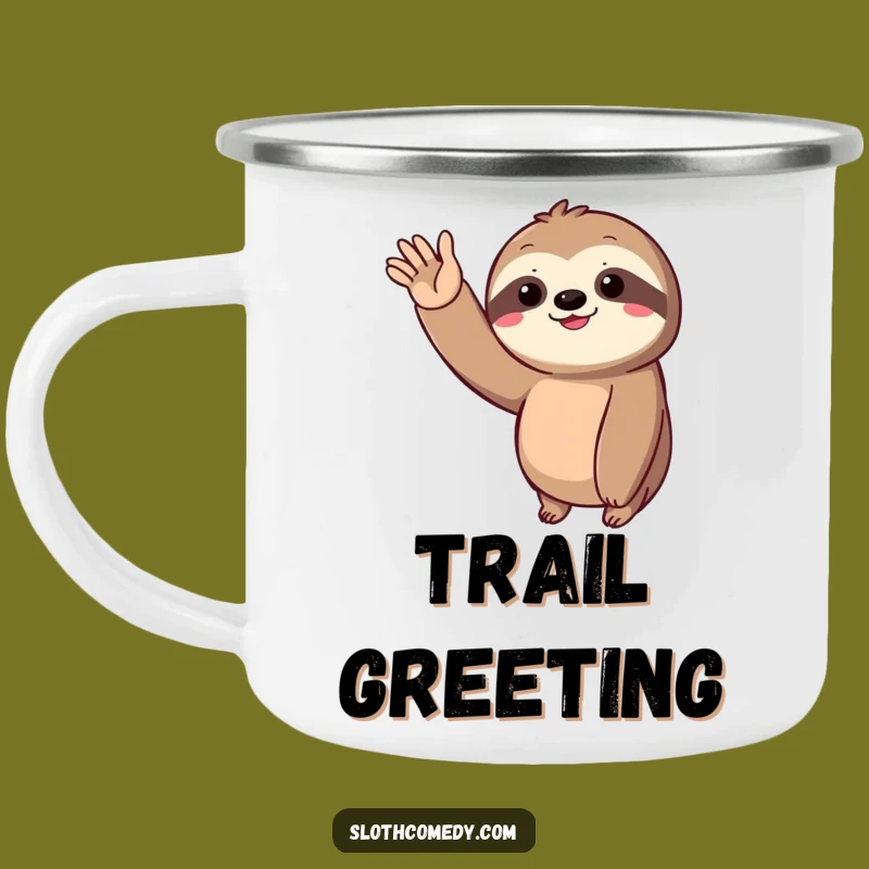 Funny Sloth Wave Camping Mug: Enjoy Your Drink with This Hilarious Slow-Paced Greeting Cup