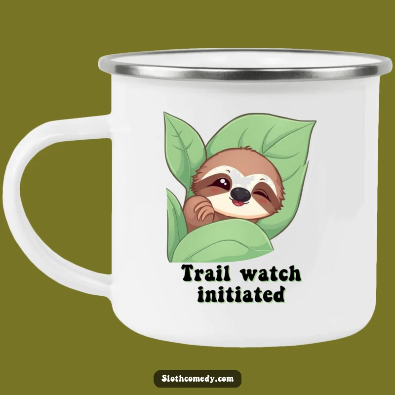 Funny Sloth Camping Mug: Leafy Peek, Slow Blink Adventure, Outdoor Funny Gift