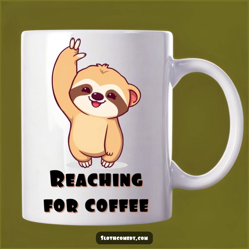 Reach for the stars (slowly) with this funny kawaii sloth mug! The dramatic stretch adds a humorous touch to your morning routine.