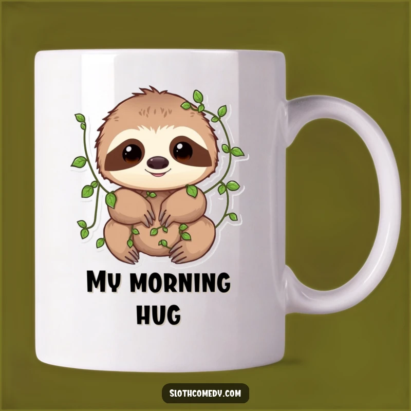 Funny Vine Sloth Mug: Nature’s Embrace - Perfect Funny Gift