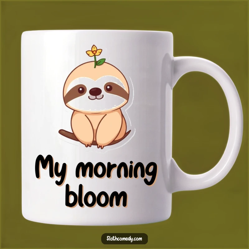 Funny Flower Sloth Mug: Blooming Beauty - Perfect Funny Gift