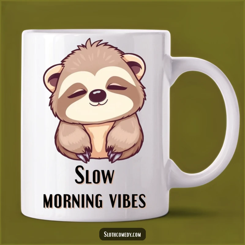 Funny Kawaii Sloth Mug: Slow Blink Peace, Adorable Relaxing Funny Gift