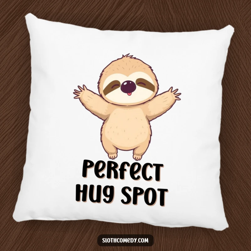 Funny Pillow: A sloth offers a relaxed, open-armed hug, providing soft comfort and a friendly presence.