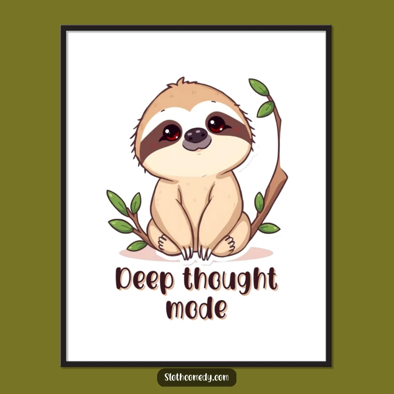 Funny Sloth Digital Art: Curious Observation for Your Walls, Instant Funny Gift Download