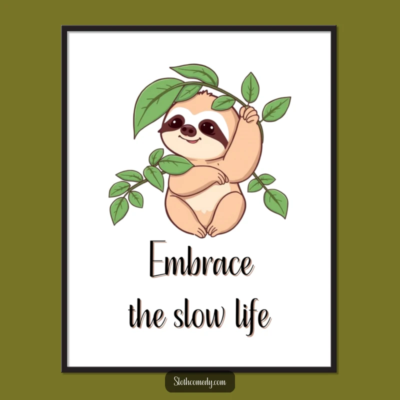 Funny Sloth Digital Art: Slow Wave Art, Nature Greeting, Instant Funny Gift!