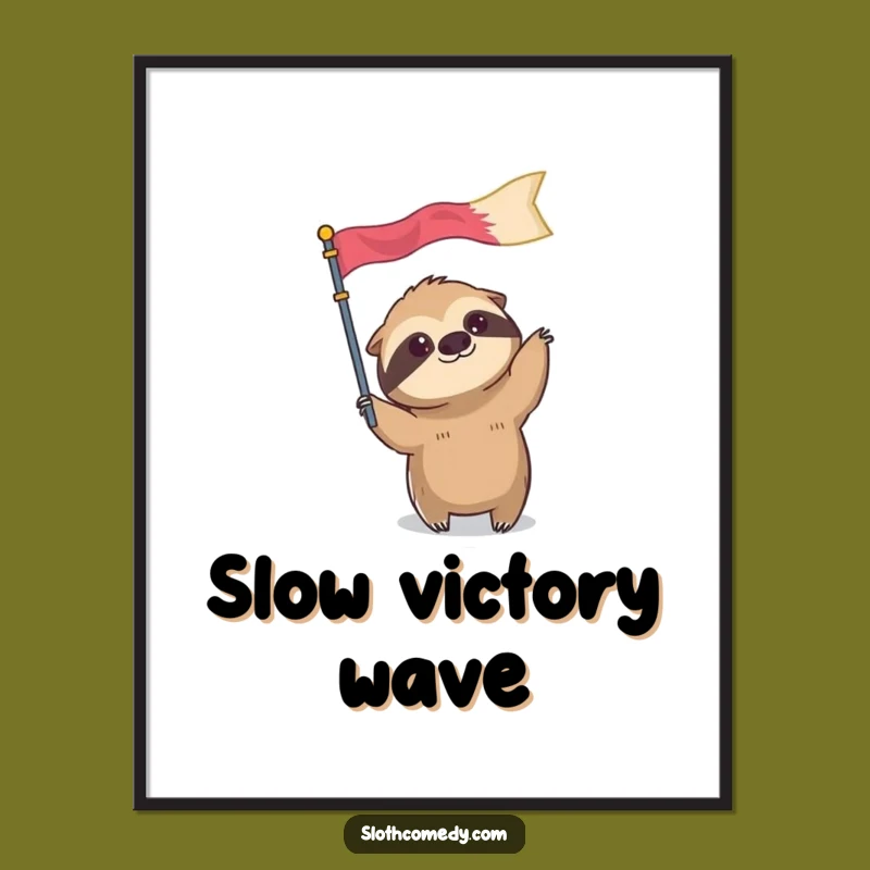 Funny Sloth Flag Digital Art: Instant Slow Humor, Printable Funny Gift
