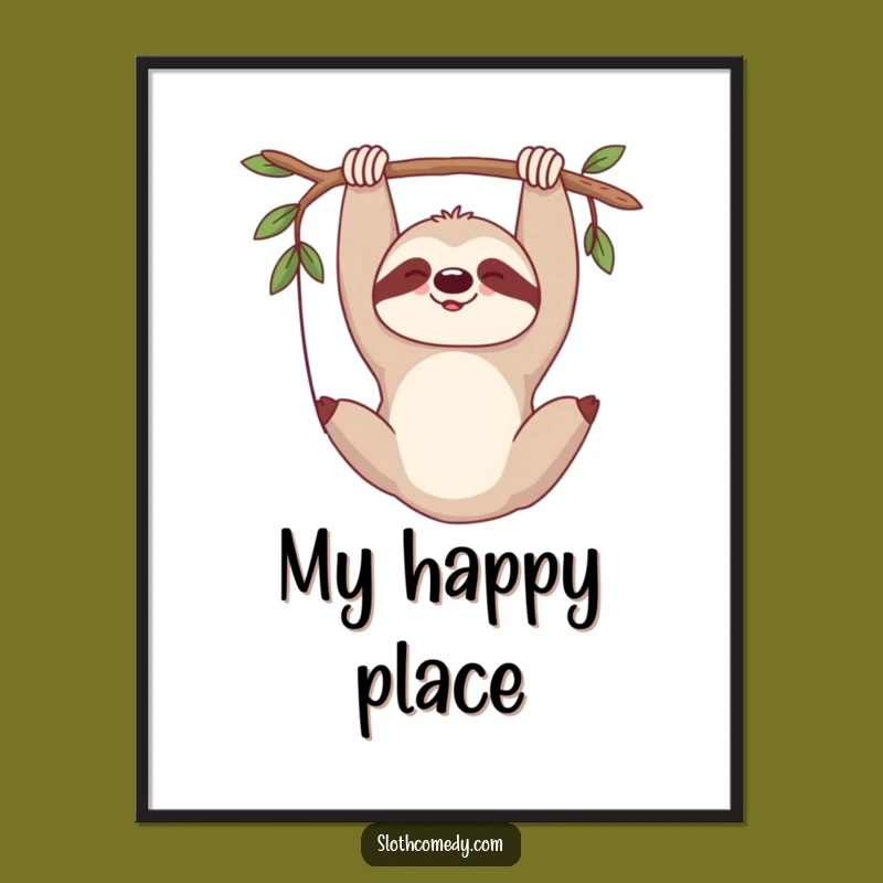 Funny Sloth Sigh Digital Art: Instant Calm and Comedy, Perfect Decor Gift