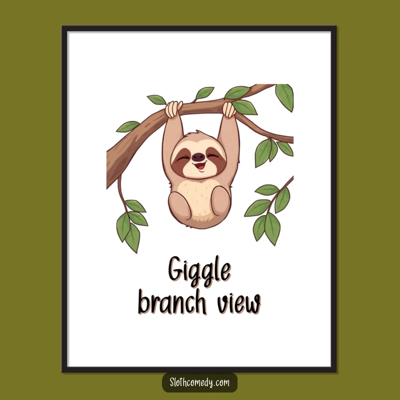 Funny Sloth Giggle Digital Art: Instant Joyful Humor, Printable Funny Gift