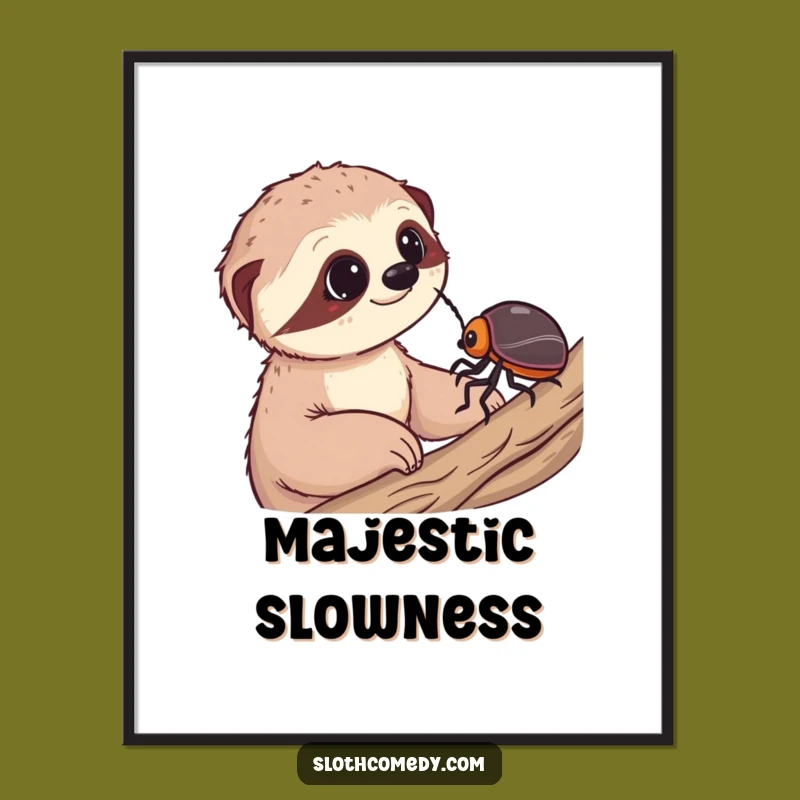 Funny Sloth Wonder Digital Art Print: Hilarious Artwork for Your Walls, Instant Download