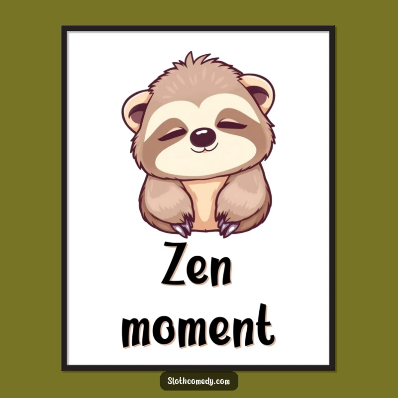 Funny Kawaii Sloth Art Print: Slow Blink Downloadable, DIY Funny Gift