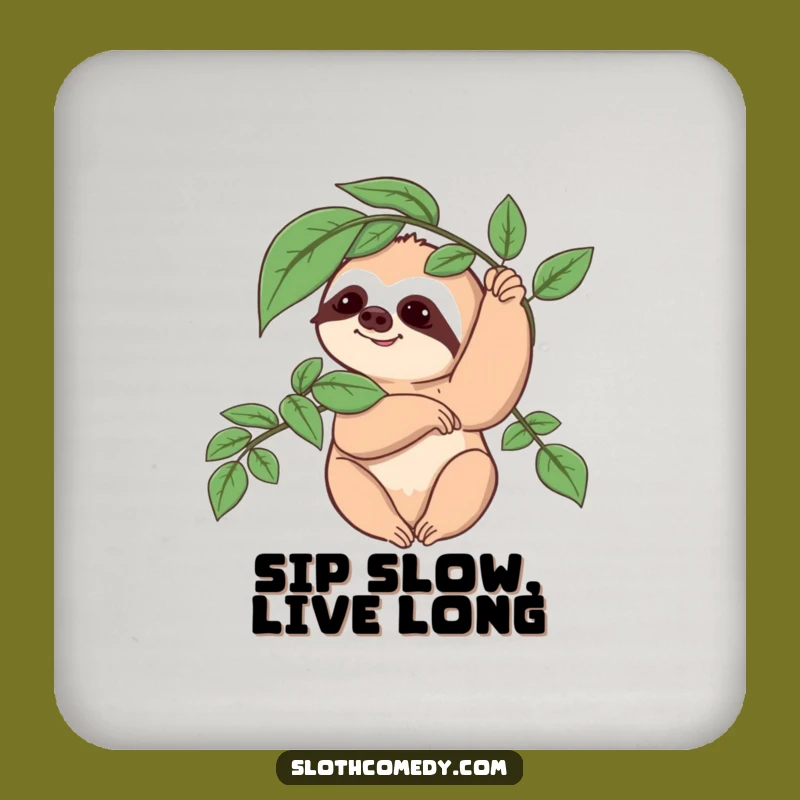 Funny Sloth Coaster: Slow Wave Protection, Nature Decor, Perfect Funny Gift!