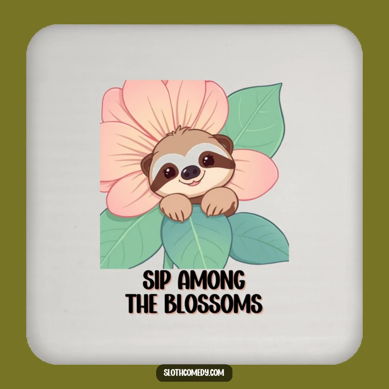 Funny Sloth Coaster: Flower Peek Protection, Cute Decor, Perfect Funny Gift!