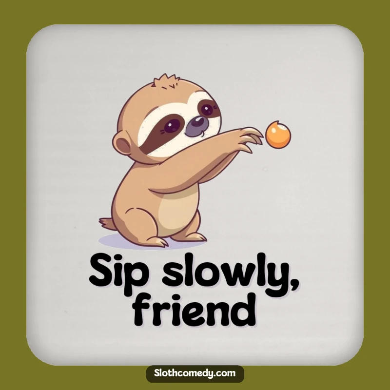 Funny Sloth Slow Reach Drink Coaster - Protect Surfaces with Humorous Style