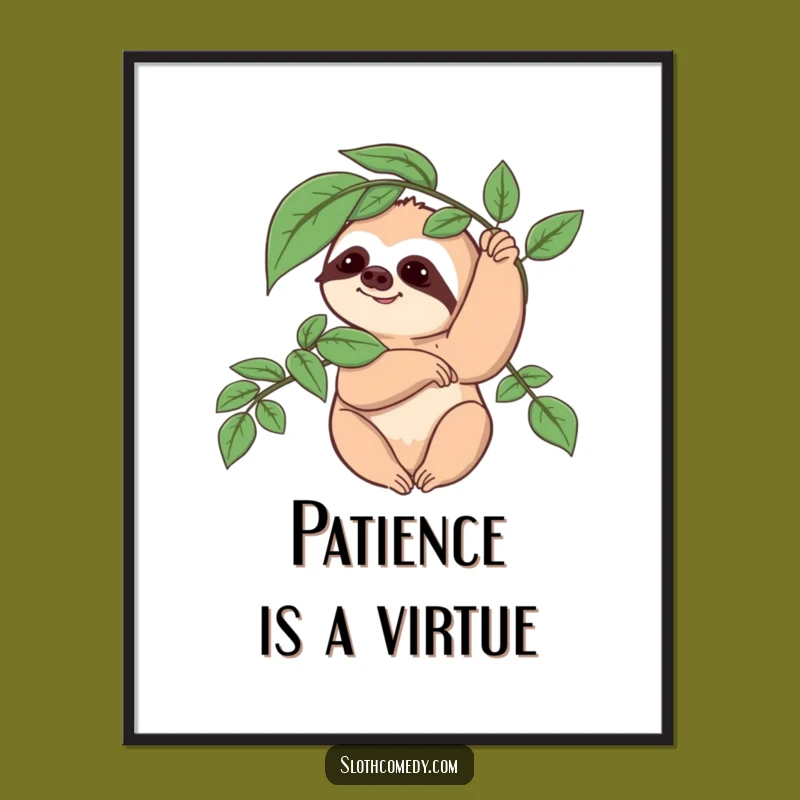 Funny Sloth Poster: Slow Wave Art, Nature Greeting, Ideal Funny Gift!