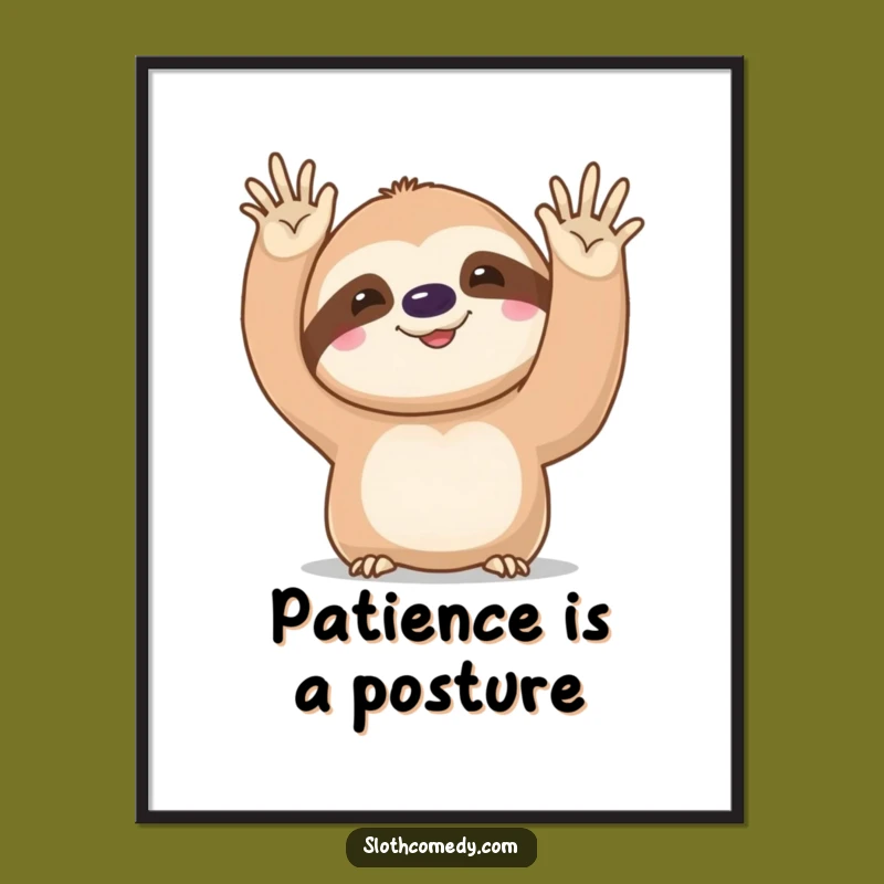 Funny Kawaii Sloth Poster: Adorable Wall Art, Hilarious Gift for Decor