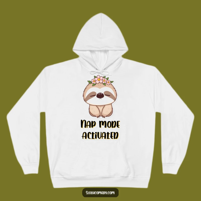 Funny Sleepy Sloth Hoodie: Cozy Flower Crown Sloth is the Ultimate Comfy Funny Gift