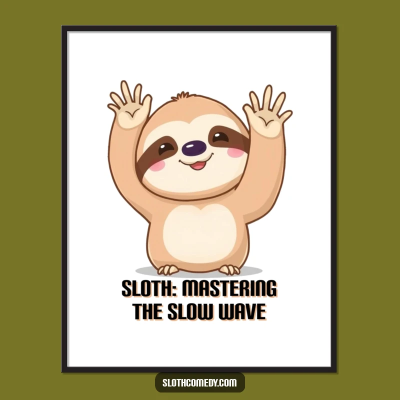 Funny Free Printable Sloth Wall Art: Slow Wave Downloadable Decor