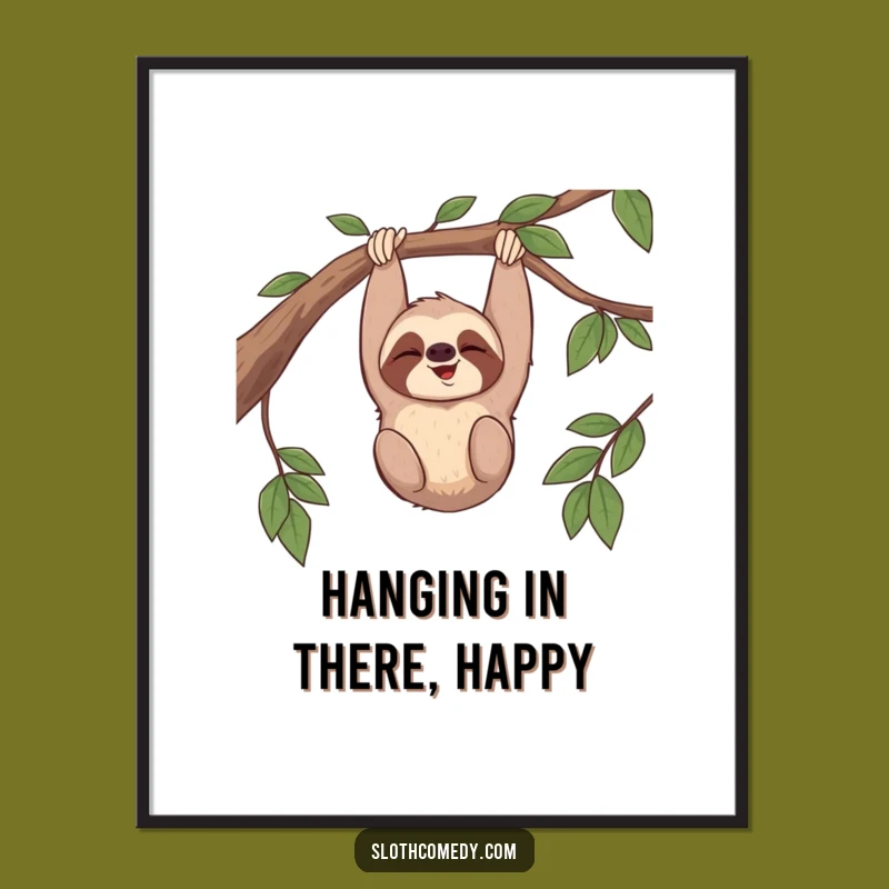 Funny Free Printable Wall Art: Giggling Sloth Decor - Downloadable Art