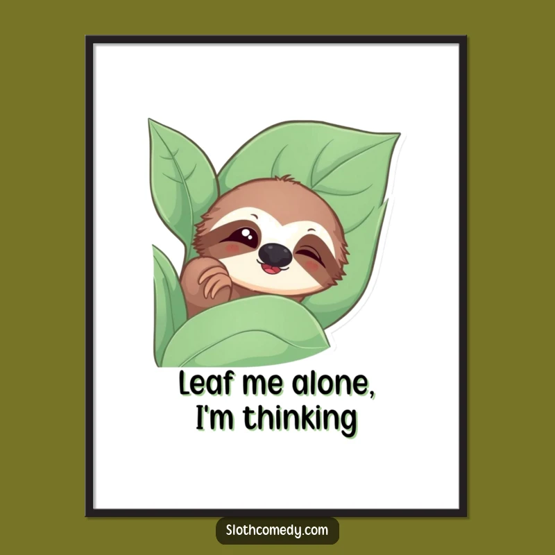 Free Printable Sloth Wall Art: Funny Peek-a-Boo Downloadable Decor Gift