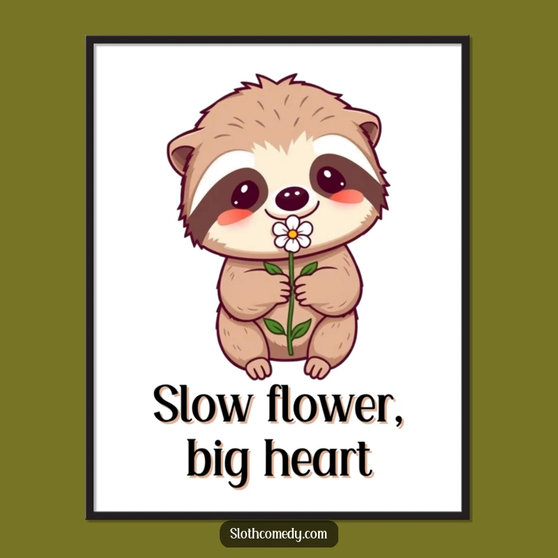 Free Printable Sloth Wall Art: Effortful Flower Humorous Downloadable Decor for Charm
