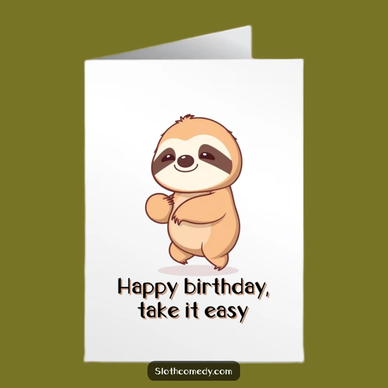 Free Printable Sloth Birthday Card: Gentle Sway Downloadable Gift for Slow Celebration
