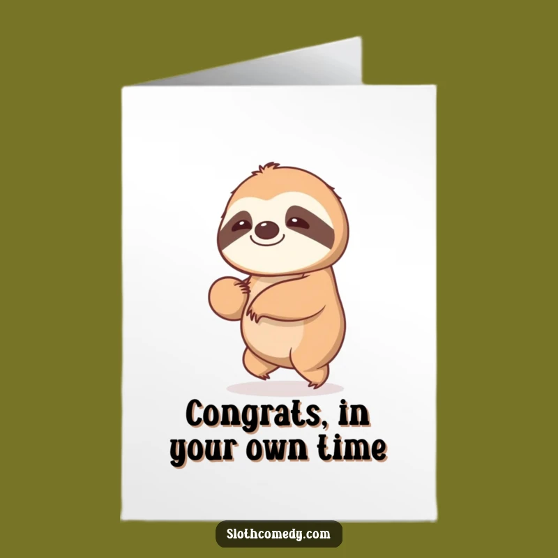 Free Printable Sloth Congrats Card: Gentle Sway Downloadable Gift for Calm Success