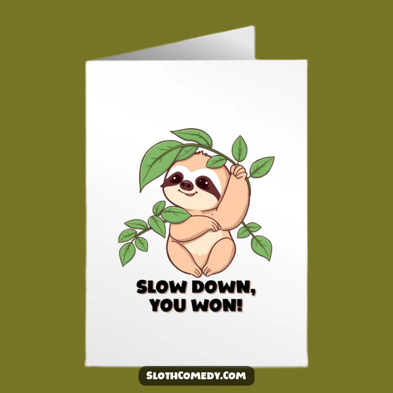 Free Printable Sloth Congrats Card: Slow and Steady Downloadable
