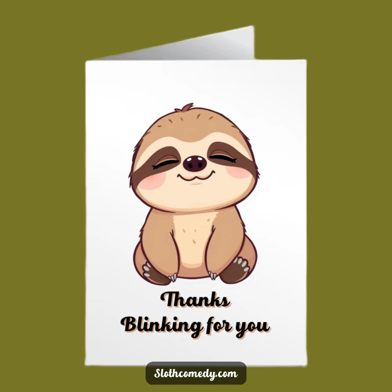 Free Printable Thank You Card: Content Sloth - Funny Downloadable Gift